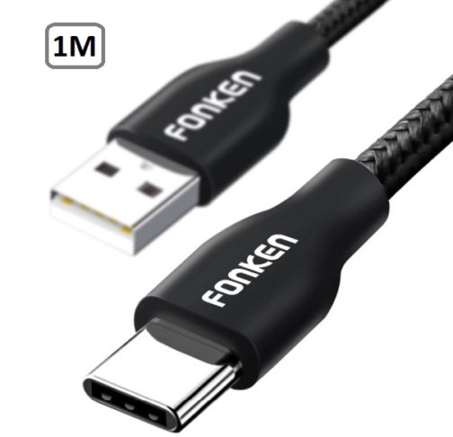 Câble USB Type C 1m tressé, Fonken – Image 2