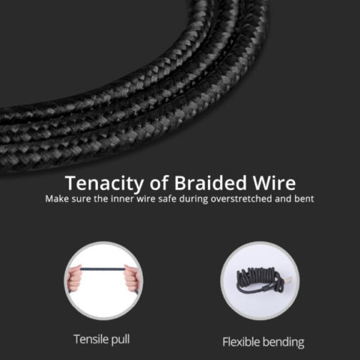 Câble USB Type C 1m tressé, Fonken – Image 3