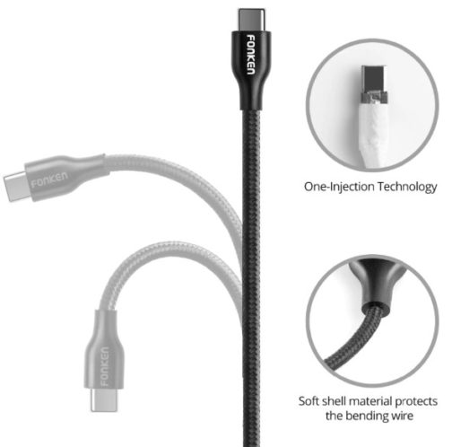 Câble USB Type C 1m tressé, Fonken – Image 4