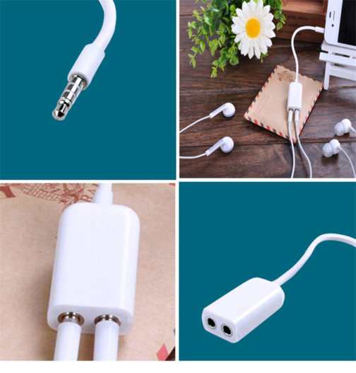 Câble double jack blanc pour écouteurs – Image 7