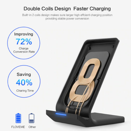 Chargeur sans fil QI rapide, support angle 60° – Image 5