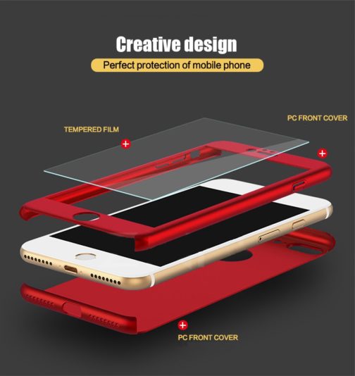 Coque full protect, 360°, intégrale, pour iPhone 7 et 8