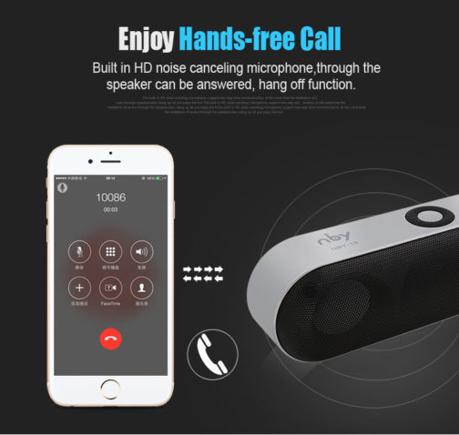 Enceinte Bluetooth 4.2 NBY-18, portable, Gris – Image 6