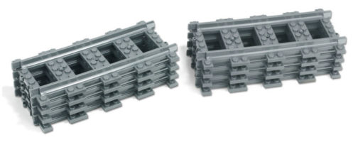 Lego 10pcs Rails Droits Gris, Kazi – Image 2