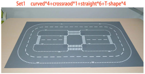 Lego Set Routes Droites, Virages, Intersection-T, Carrefour Grise, Kazi – Image 3
