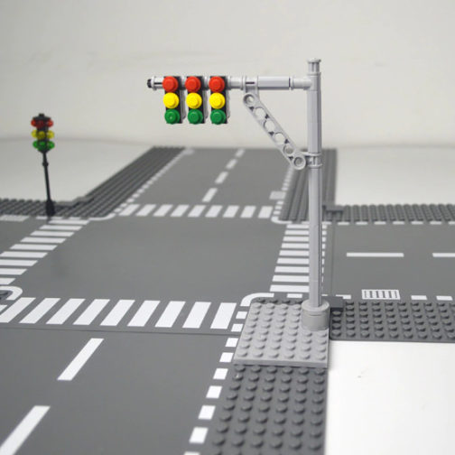 Lego Set Routes Droites, Virages, Intersection-T, Carrefour Grise, Kazi – Image 7