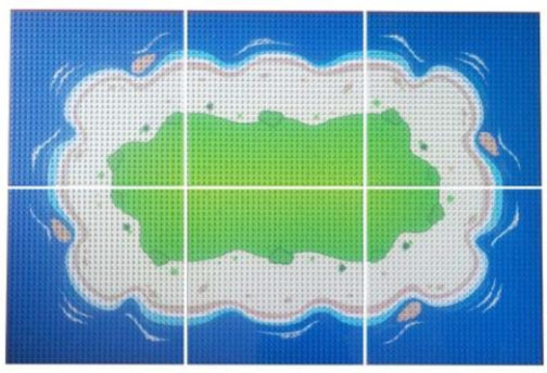 Lego Plaques Île set vert-bleu, Kazi