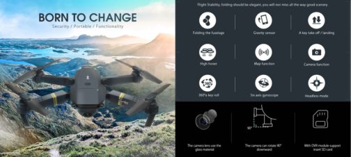 Quadcopter Drone Eachine E58 WIFI FPV caméra HD + Boîte de transport – Image 13