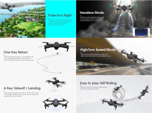 Quadcopter Drone Eachine E58 WIFI FPV caméra HD + Boîte de transport – Image 12