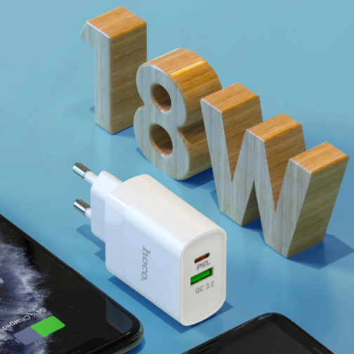 Chargeur rapide 2x USB A + Type C 20W, hoco – Image 6
