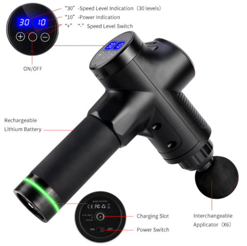 Pistolet de massage avec écran LCD et boîte de transport – Image 2