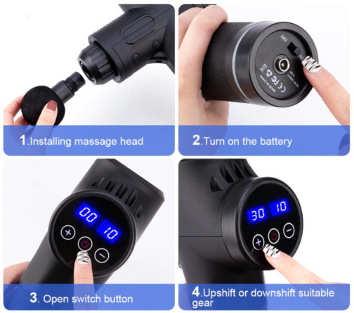 Pistolet de massage avec écran LCD et boîte de transport – Image 4