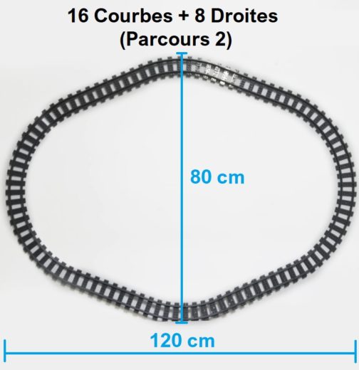 Lego Parcours n°2 de Rails Courbes + Droites Gris, Kazi