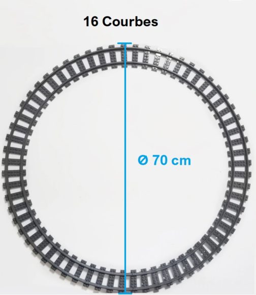Lego Parcours n°4 de Rails Courbes Gris, Kazi