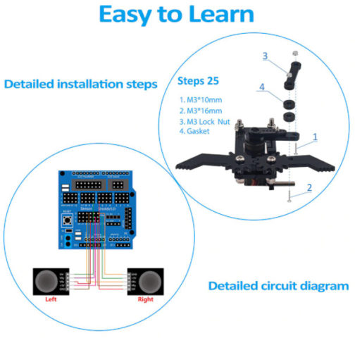 Kit Arduino Bras robot mécanique, Programmation éducative, LAFVIN – Image 7