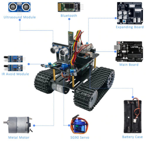 Kit Arduino Tank Robot, Programmation éducative, LAFVIN – Image 4