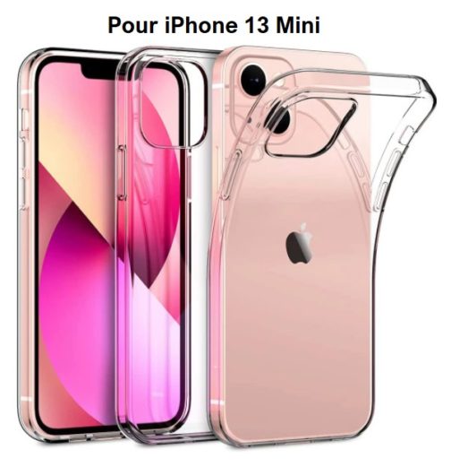 Coque de protection transparente, TPU pour iPhone 13 Mini