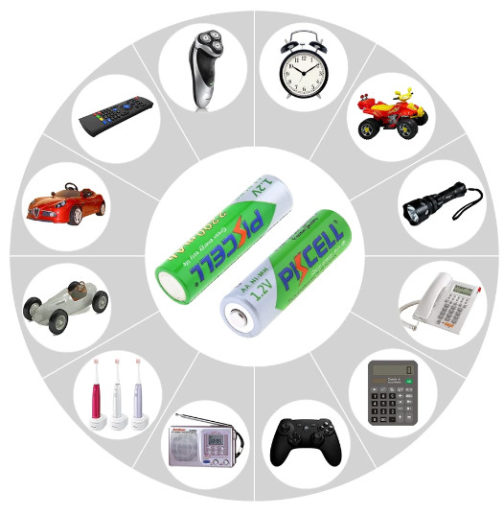 Pile rechargeable AA, 1.2v, NI-MH, 2200mAh, PKCELL – Image 3