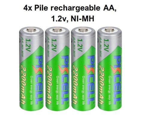 Pile rechargeable AA, 1.2v, NI-MH, 2200mAh, PKCELL