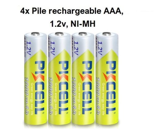 Pile rechargeable AAA, 1.2v, NI-MH, 1000mAh, PKCELL